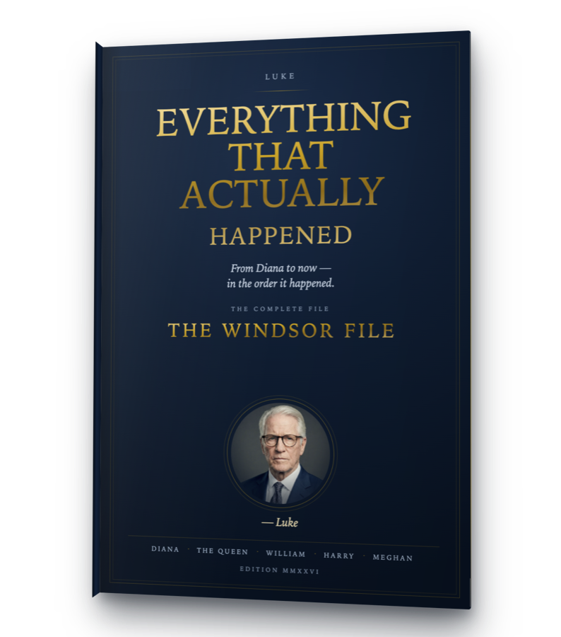 The Windsor File, a navy and gold hardback
