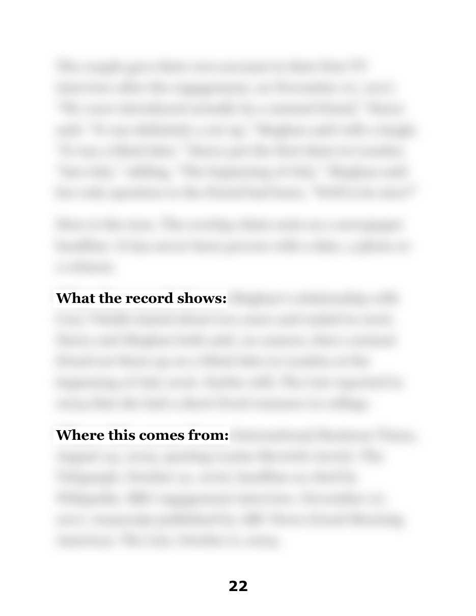 A page with the story and the record blurred out