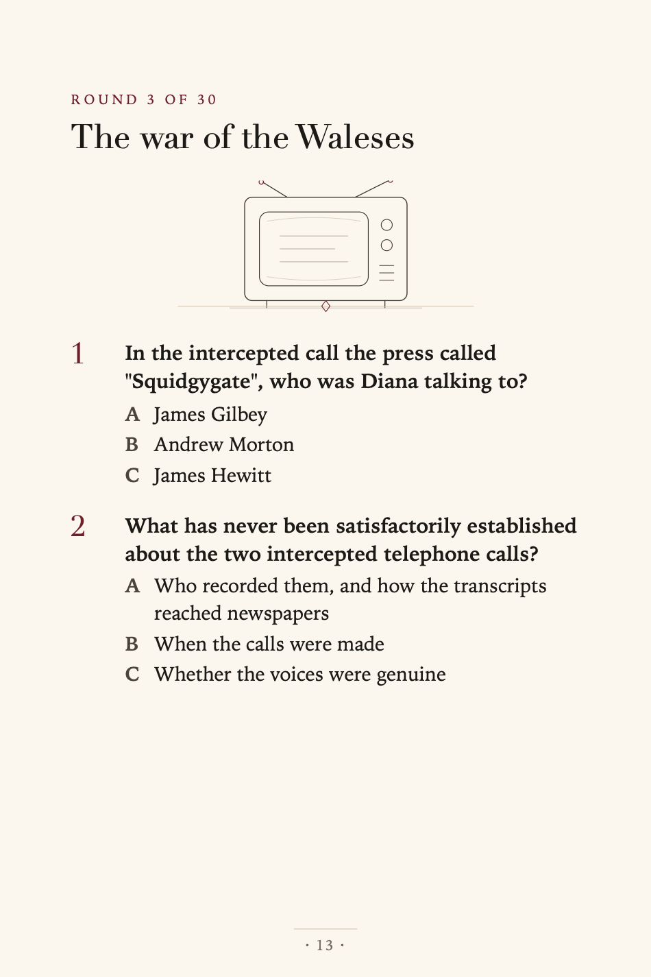 Page 13 of The Royal Quiz Book