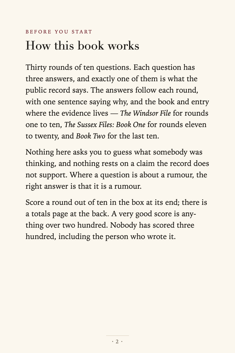Page 2 of The Royal Quiz Book